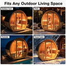 6-Person Outdoor Traditional Carbonized Spruce Barrel Sauna (SAK14672) - Saksby Wholesale - Outdoor Living Space Ideas