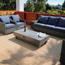 60-Inch Rectangular Outdoor Modern Propane Fire Pit Table With Rain Cover (SAK91273) - Saksby Wholesale - Backyard Setup