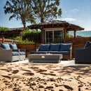 60-Inch Rectangular Outdoor Modern Propane Fire Pit Table With Rain Cover (SAK91273) - Saksby Wholesale - Beach Side Lifestyle Image