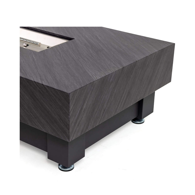 60-Inch Rectangular Outdoor Modern Propane Fire Pit Table With Rain Cover (SAK91273) - Saksby Wholesale -  Side Details