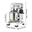 600W Commercial Dough Kneader Bakery Mixer Machine, 15QT (SAK95629) - Saksby Wholesale - Dimensions