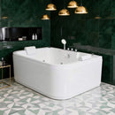 61-Inch 2-Person Acrylic Whirlpool Massage Bathtub With 16 Water Jets And LED Lights (SAK15780) - Saskby Wholesale - Lifestyle Front Right View