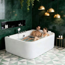 61-Inch 2-Person Acrylic Whirlpool Massage Bathtub With 16 Water Jets And LED Lights (SAK15780) - Saskby Wholesale - 2 Person Lifestyle View

