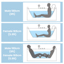 61-Inch 2-Person Acrylic Whirlpool Massage Bathtub With 16 Water Jets And LED Lights (SAK15780) - Saskby Wholesale - Capacity Measurement View

