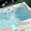 61-Inch 2-Person Acrylic Whirlpool Massage Bathtub With 16 Water Jets And LED Lights (SAK15780) - Saskby Wholesale - Features View