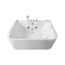 61-Inch 2-Person Acrylic Whirlpool Massage Bathtub With 16 Water Jets And LED Lights (SAK15780) - Saskby Wholesale - Full View
