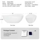 63-Inch Freestanding Glossy White Stone Resin Bathtub With Overflow And Drain (SAK42613) - Saksby Wholesale - Dimensions View