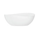 63-Inch Freestanding Glossy White Stone Resin Bathtub With Overflow And Drain (SAK42613) - Saksby Wholesale - Front View