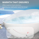 63-Inch Freestanding Glossy White Stone Resin Bathtub With Overflow And Drain (SAK42613) - Saksby Wholesale - Heat Retention Feature