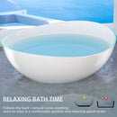 63-Inch Freestanding Glossy White Stone Resin Bathtub With Overflow And Drain (SAK42613) - Saksby Wholesale - Relaxing Design
