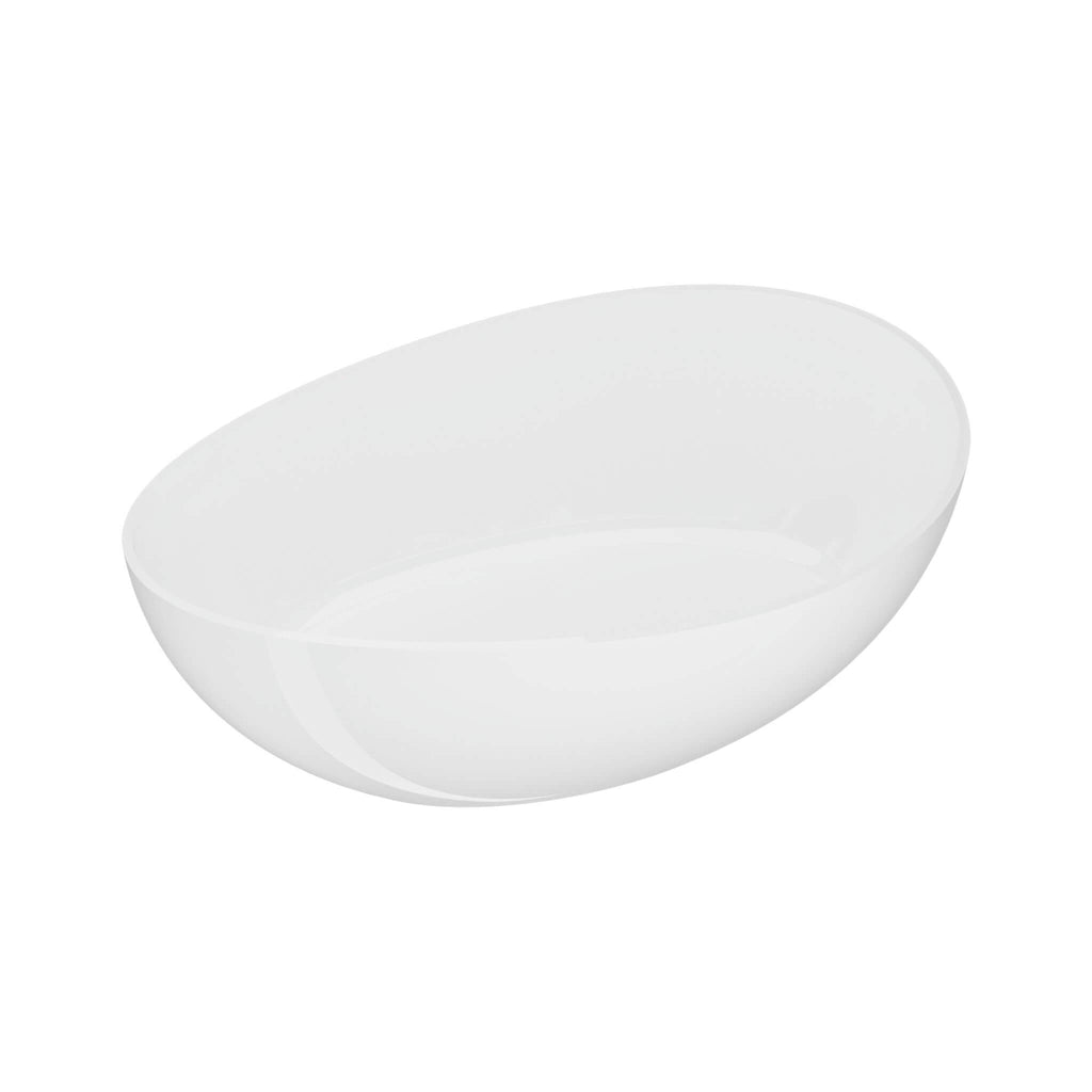 63-Inch Freestanding Glossy White Stone Resin Bathtub With Overflow And Drain (SAK42613) - Saksby Wholesale - Top View