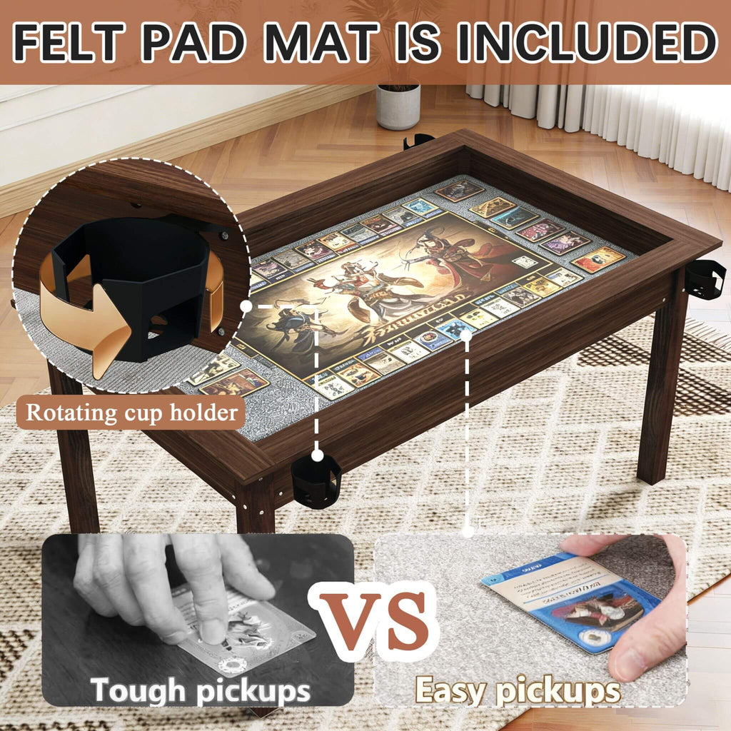 [63X40-Inch] Premium 2-In-1 Multifunctional Board Game Table For 4–6 Players (SAK84513) - Saksby Wholesale - Felt Pad Included