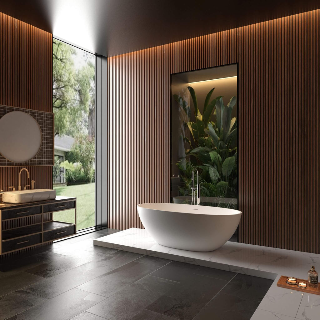 65 Inch Luxury Freestanding Soaking Bathtub With Overflow And Pop-Up Drain (SAK69451) - Saksby Wholesale - Bathroom Setup