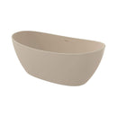 [65X33-Inch] Freestanding Oval Stone Resin Soaking Tub With Overflow (SAK39231) - Saksby Wholesale - Beige Front Left View On White Background