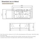 67-Inch 7-Jets Hydrotherapy Whirlpool Bathtub With Glass Panel (SAK25480) - Saksby Wholesale - Dimensions