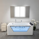 67-Inch 7-Jets Hydrotherapy Whirlpool Bathtub With Glass Panel (SAK25480) - Saksby Wholesale - Front View In Front Of Mirror