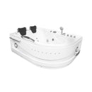 67-Inch Premium 2-Person 16-Jet Whirlpool Hydromassage Bathtub (SAK72851) - Saksby Wholesale - Front Left View On White Background
