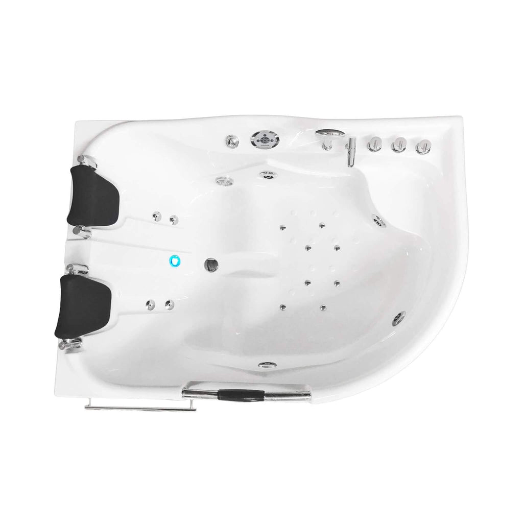 67-Inch Premium 2-Person 16-Jet Whirlpool Hydromassage Bathtub (SAK72851) - Saksby Wholesale - Top View On White Background