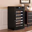 69-Bottle Freestanding Smart Wooden Wine Cooler With LED Touch Display (SAK24861) - Saksby Wholesale - Lifestyle Front Right View