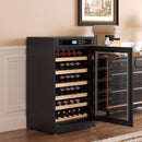 69-Bottle Freestanding Smart Wooden Wine Cooler With LED Touch Display (SAK24861) - Saksby Wholesale - Lifestyle Wth Door Opened
