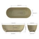 [69X30-Inch] Freestanding Oval Stone Resin Soaking Tub With Overflow Drain (SAK35786) - Saksby Wholesale - Dimension
