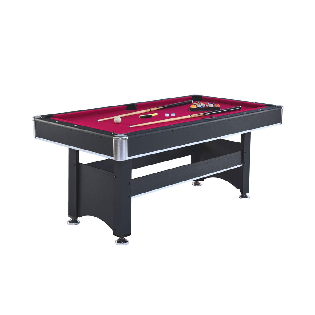 6FT Premium Wooden Multifunctional Pool Table With Table Tennis Top (SAK62751) - Saksby Wholesale - Pool Table Side VIew In White Background