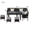 7-Piece Modern Outdoor Patio Furniture Set With Waterproof Cushions And Glass Table (SAK55673) - Saksby Wholesale - Dimensions
