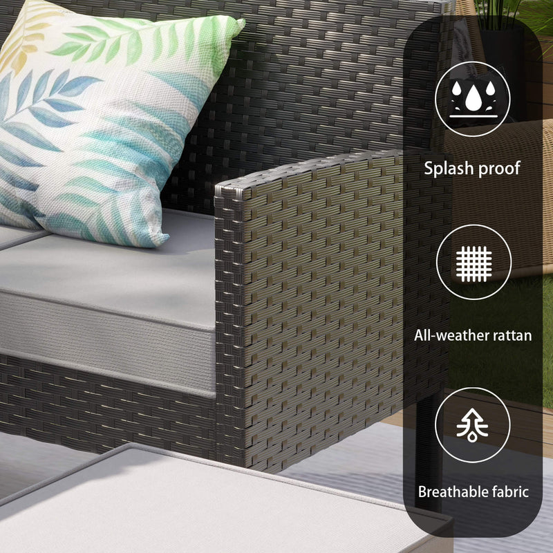 7-Piece Modern Outdoor Patio Furniture Set With Waterproof Cushions And Glass Table (SAK55673) - Saksby Wholesale - Durability