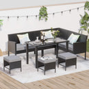 7-Piece Modern Outdoor Patio Furniture Set With Waterproof Cushions And Glass Table (SAK55673) - Saksby Wholesale - Outdoor Lifestyle