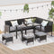 7-Piece Modern Outdoor Patio Furniture Set With Waterproof Cushions And Glass Table (SAK55673) - Saksby Wholesale - Outdoor Lifestyle