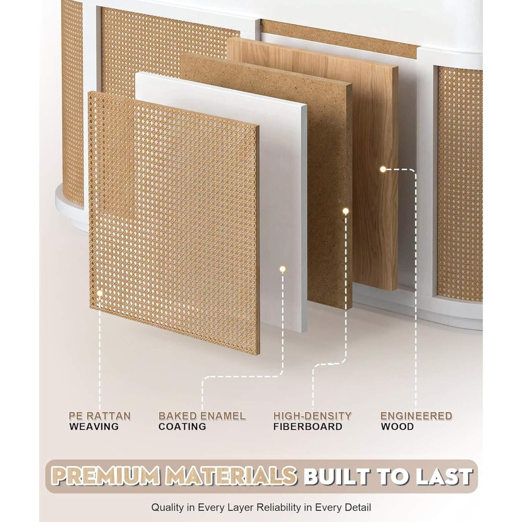 70-Inch Modern Wooden Reception Desk With Lockable Drawers (SAK26148) - Saksby Wholesale - Premium Material Details