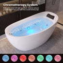71-Inch Acrylic High-Back Oval Whirlpool Tub With 6 Jets LED Light And Gel Pillow (SAK21370) - Saksby Wholesale - Chromatherapy System