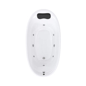 Elaris 71-Inch Acrylic High-Back Oval Whirlpool Tub With 6 Jets LED Light And Gel Pillow (SAK21370)