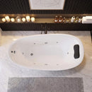 71-Inch Acrylic High-Back Oval Whirlpool Tub With 6 Jets LED Light And Gel Pillow (SAK21370) - Saksby Wholesale - Top View Without Water