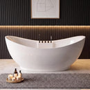 71-Inch Double-End Oval Acrylic Freestanding Whirlpool Tub With Air Bubble Jets (SAK18954) - Saksby Wholesale - Front View Without Water