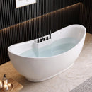 71-Inch Double-End Oval Acrylic Freestanding Whirlpool Tub With Air Bubble Jets (SAK18954) - Saksby Wholesale - Lifestyle Image With Water