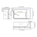 71-Inch Luxury 2-Person Acrylic Whirlpool Tub With LED Lights Jets And Faucet (SAK69173) - Saksby Wholesale - Dimensions