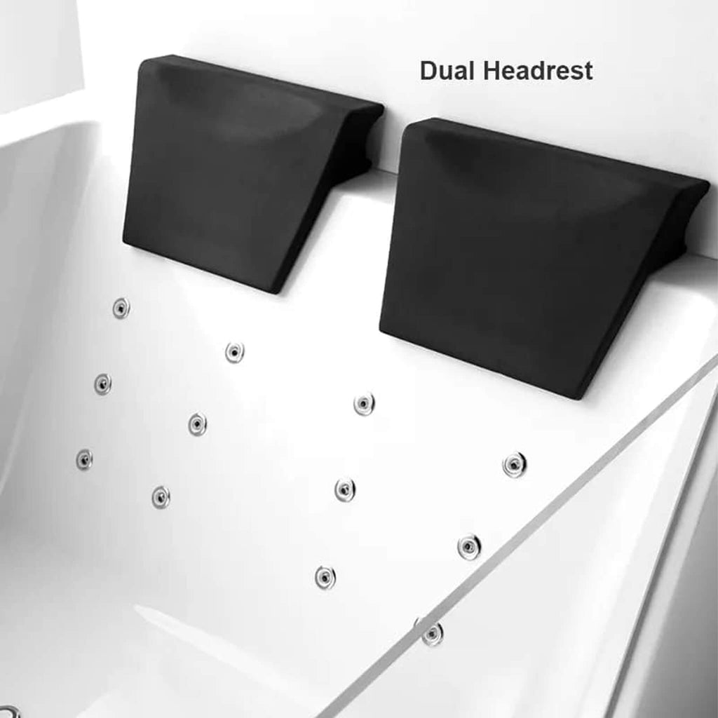 71-Inch Luxury 2-Person Acrylic Whirlpool Tub With LED Lights Jets And Faucet (SAK69173) - Saksby Wholesale - Dual Headrest