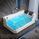 71-Inch Luxury 2-Person Acrylic Whirlpool Tub With LED Lights Jets And Faucet (SAK69173) - Saksby Wholesale - Lifestyle Top Front Left View In Bathroom