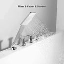 71-Inch Luxury 2-Person Acrylic Whirlpool Tub With LED Lights Jets And Faucet (SAK69173) - Saksby Wholesale - Mixer Faucet And Shower