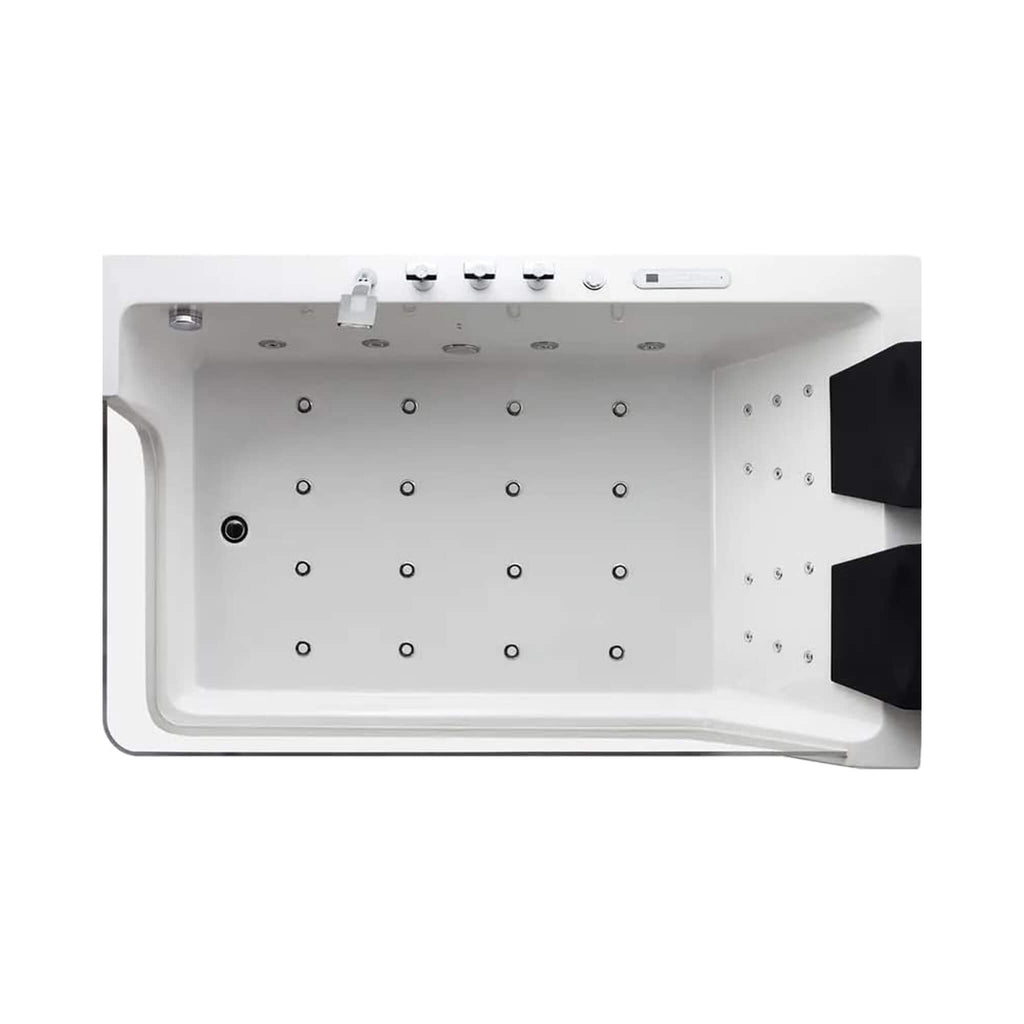 71-Inch Luxury 2-Person Acrylic Whirlpool Tub With LED Lights Jets And Faucet (SAK69173) - Saksby Wholesale - Top View