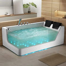 Alora 71-Inch Luxury 2-Person Acrylic Whirlpool Tub With LED Lights Jets And Faucet (SAK91752)