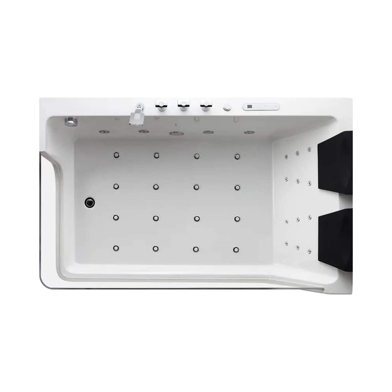 Alora 71-Inch Luxury 2-Person Acrylic Whirlpool Tub With LED Lights Jets And Faucet (SAK91752)