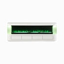 71-Inch Modern White Electric Fireplace TV Stand With 3-Level LED Brightness Setting [TV Stand Only] (SAK94120) - Saksby Wholesale - Front View Green Color
