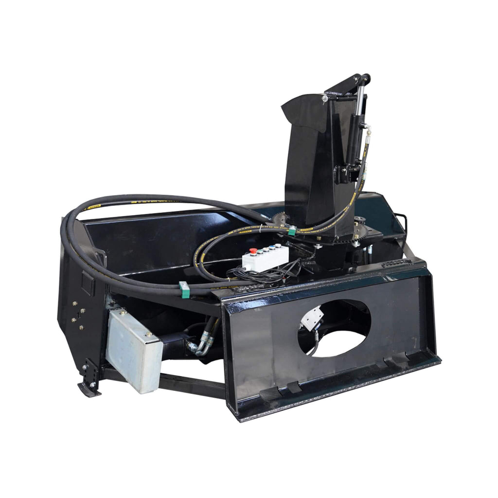 72-Inch Heavy-Duty Hydraulic Skid Steer Snow Blower Attachment (SAK59371) - Saksby Wholesale - Back Side View