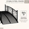 7FT Decorative Metal Arch Footbridge Garden Bridge With Safety Siderails (SAK53829) - Saksby Wholesale - Steel Frame