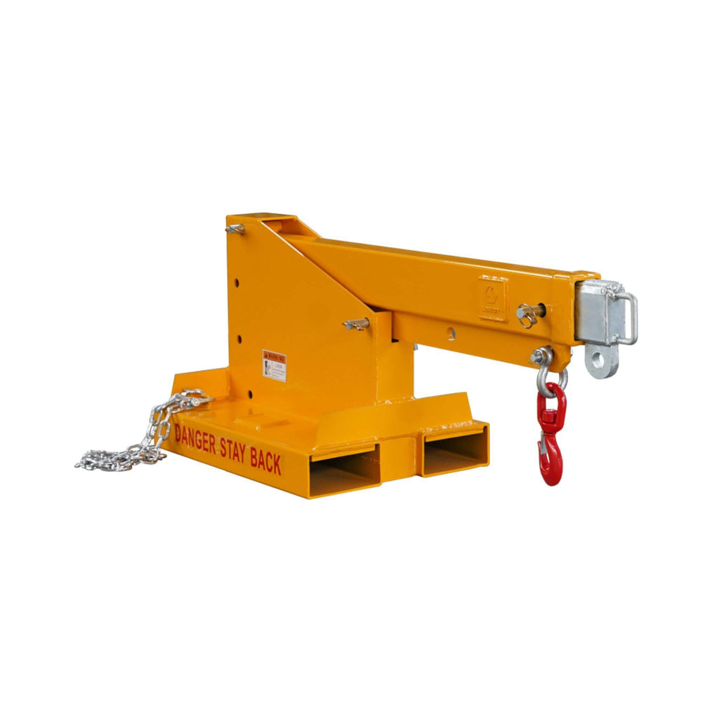 80-Inch 2500KG Heavy-Duty Fork Mounted Telescopic Jib Boom Crane (SAK90437) - Saksby Wholesale - Fork Down Front View