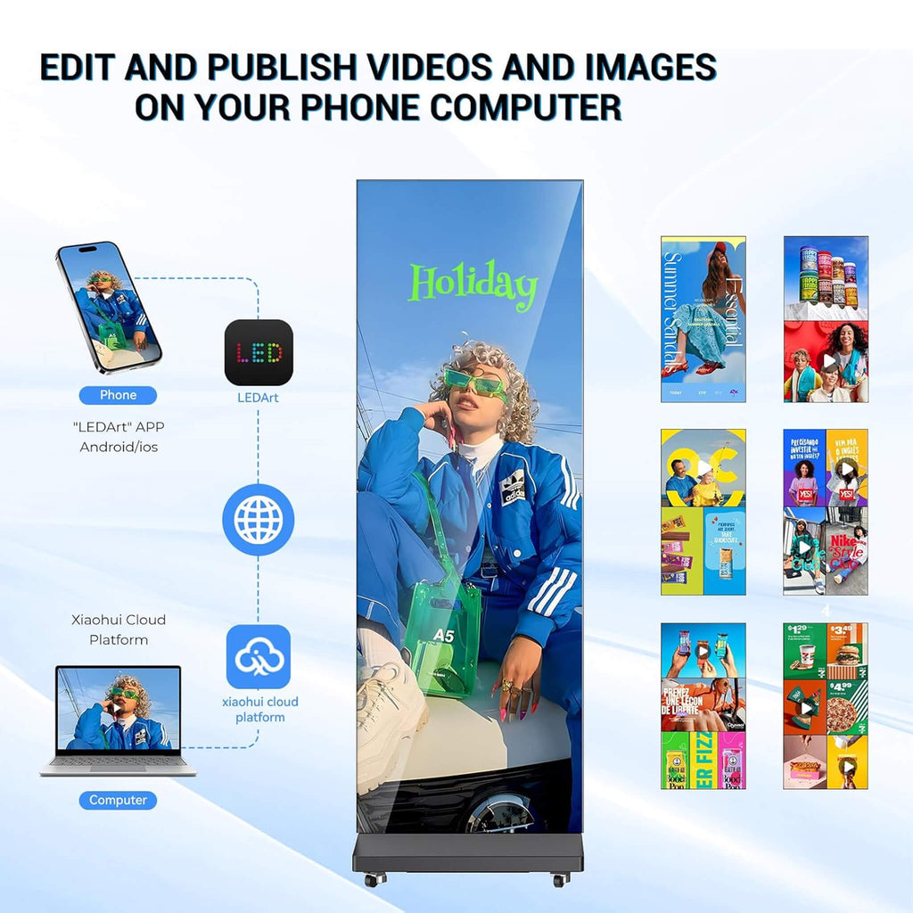 80-Inch Commercial High-Resolution LED Digital Advertising Signage Display (SAK50816) - Saksby Wholesale - Phone And Computer Compatible