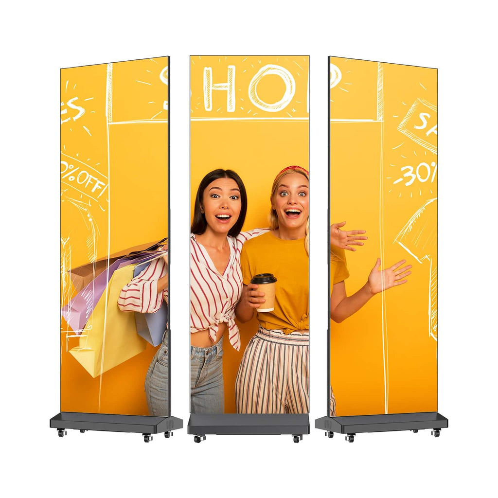 80-Inch Commercial High-Resolution LED Digital Advertising Signage Display (SAK50816) - Saksby Wholesale - Triple Display Front View