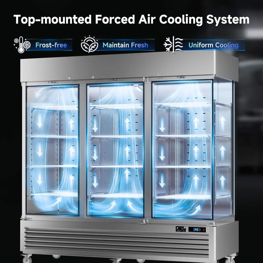 82-Inch Commercial 72 Cu.Ft 3-Door WiFi Refrigerator With Smart App Control (SAK58320) - Saksby Wholesale - Air Cooling System View
